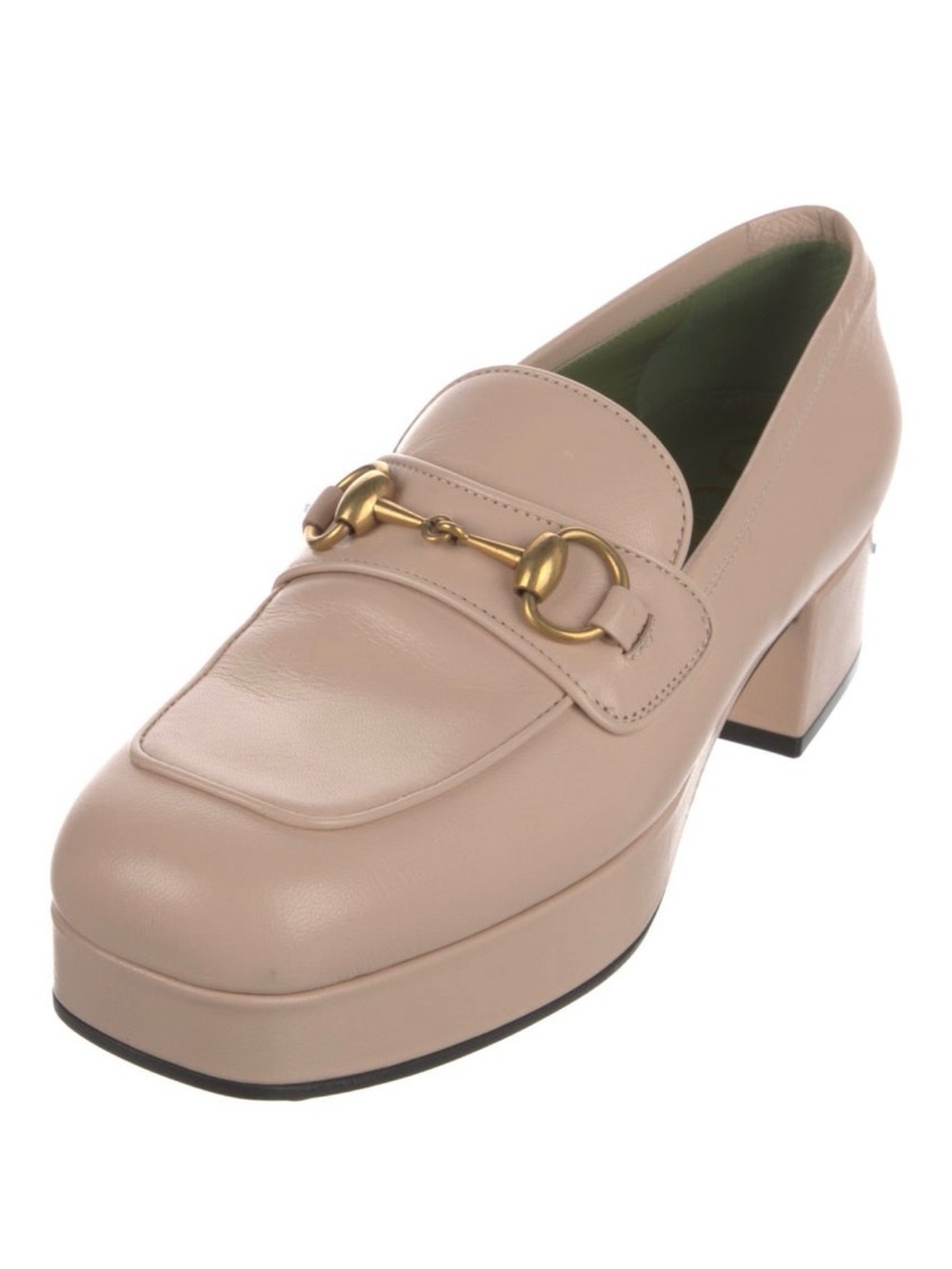 GUCCI Women’s Leather Horsebit Loafers in Beige - Picture 2 of 6